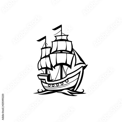 Wallpaper Mural Vintage Sailing Ship: A Nautical Icon of Exploration and Maritime History. Discover the classic design and adventure of this antique vessel. Torontodigital.ca