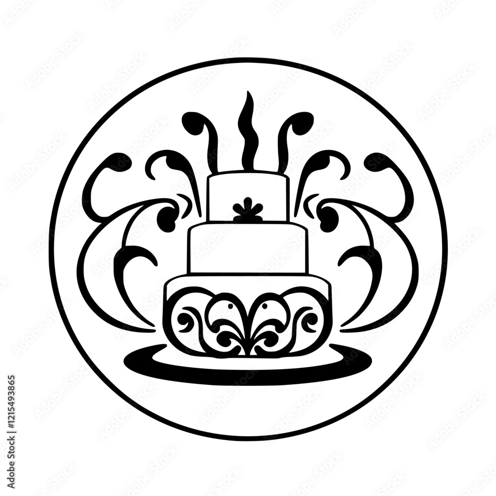 Elegant Three-Tier Wedding Cake: A Delicious Dessert for Your Special Day. Perfect for celebrations, this sweet treat is a confectionery masterpiece.