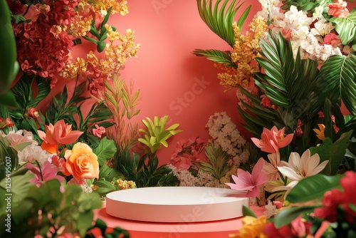 Wallpaper Mural Tropical Floral Display With Vibrant Colors and Lush Greenery for Design Concepts Torontodigital.ca