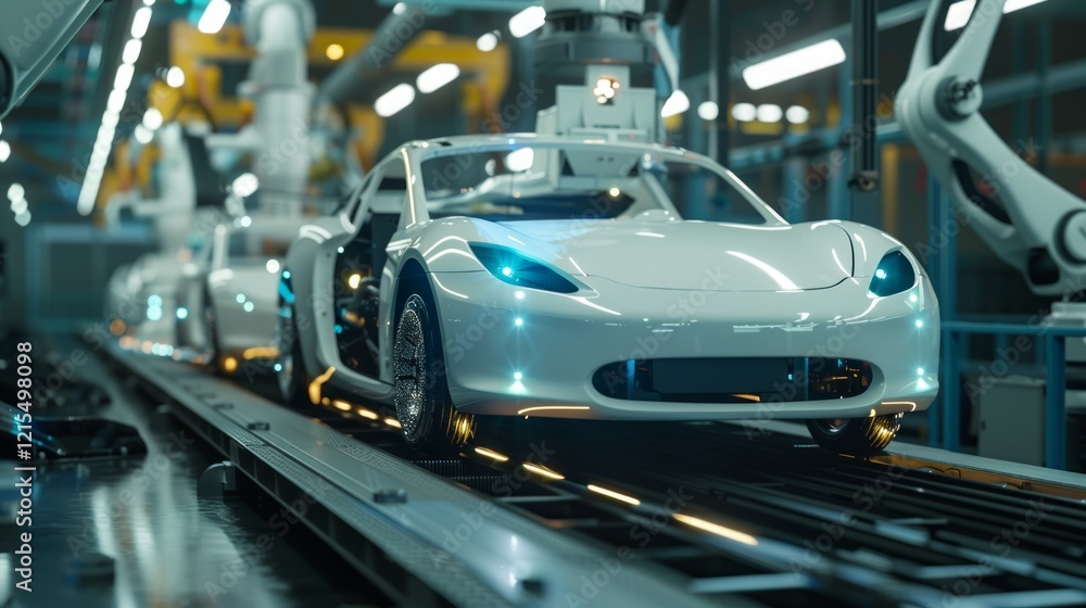 Robot welder in automobile industry. Robot welder in automobile industry.