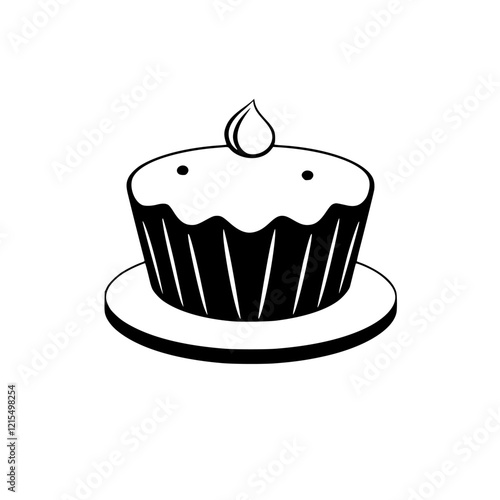 A delectable cupcake, exquisitely adorned with frosting, sits on a plate. This image is perfect for bakery websites, dessert menus, or any culinary project needing a touch of sweetness.