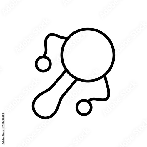 Baby rattle icon Outline set in black and white color
