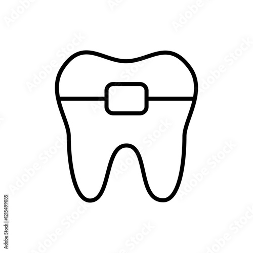 Braces icon Outline set in black and white color