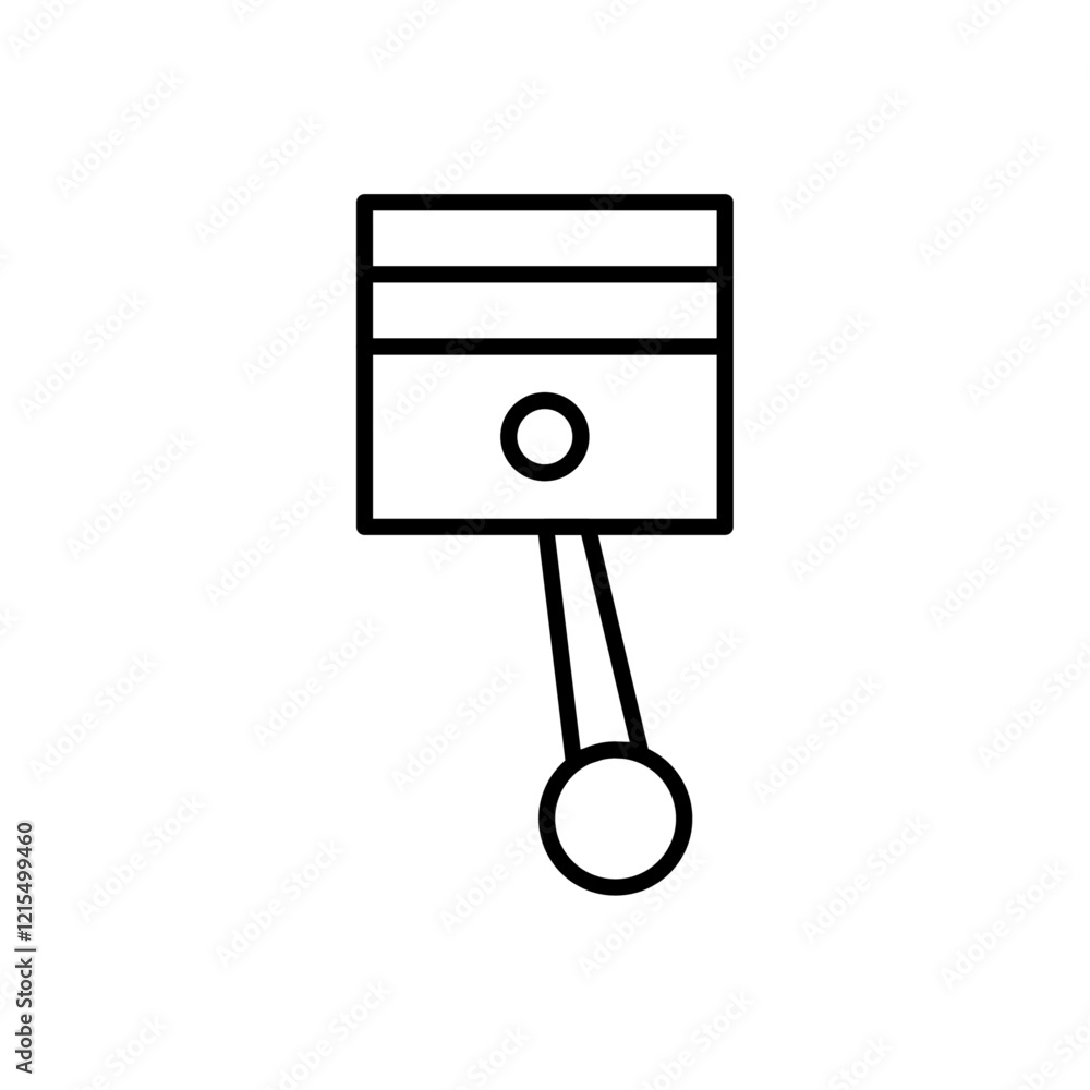 Car Piston Icon Outline set in black and white color Car Piston Icon Outline set in black and white color