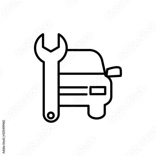 Car repair icon Outline set in black and white color