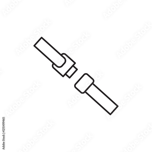 Car seat belt icon Outline set in black and white color