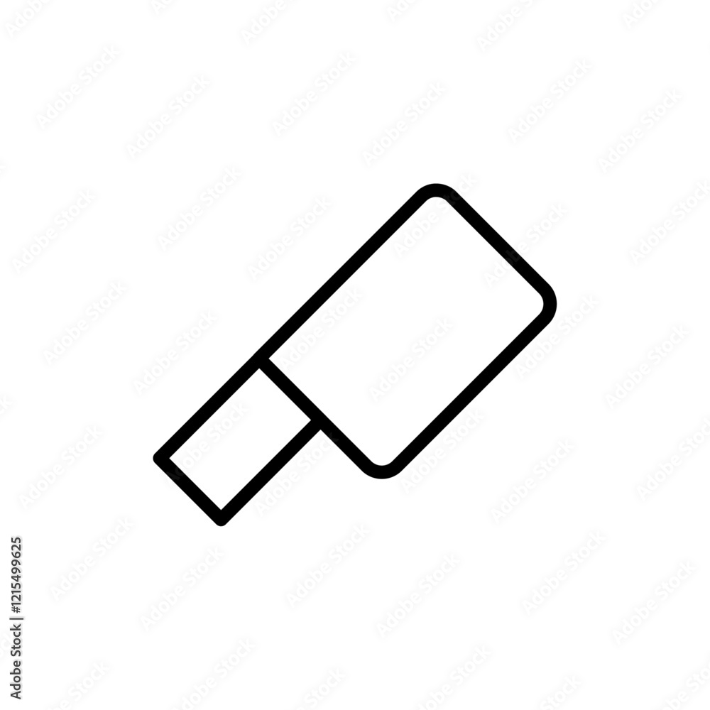 Chopper knife icon Outline set in black and white color Chopper knife icon Outline set in black and white color