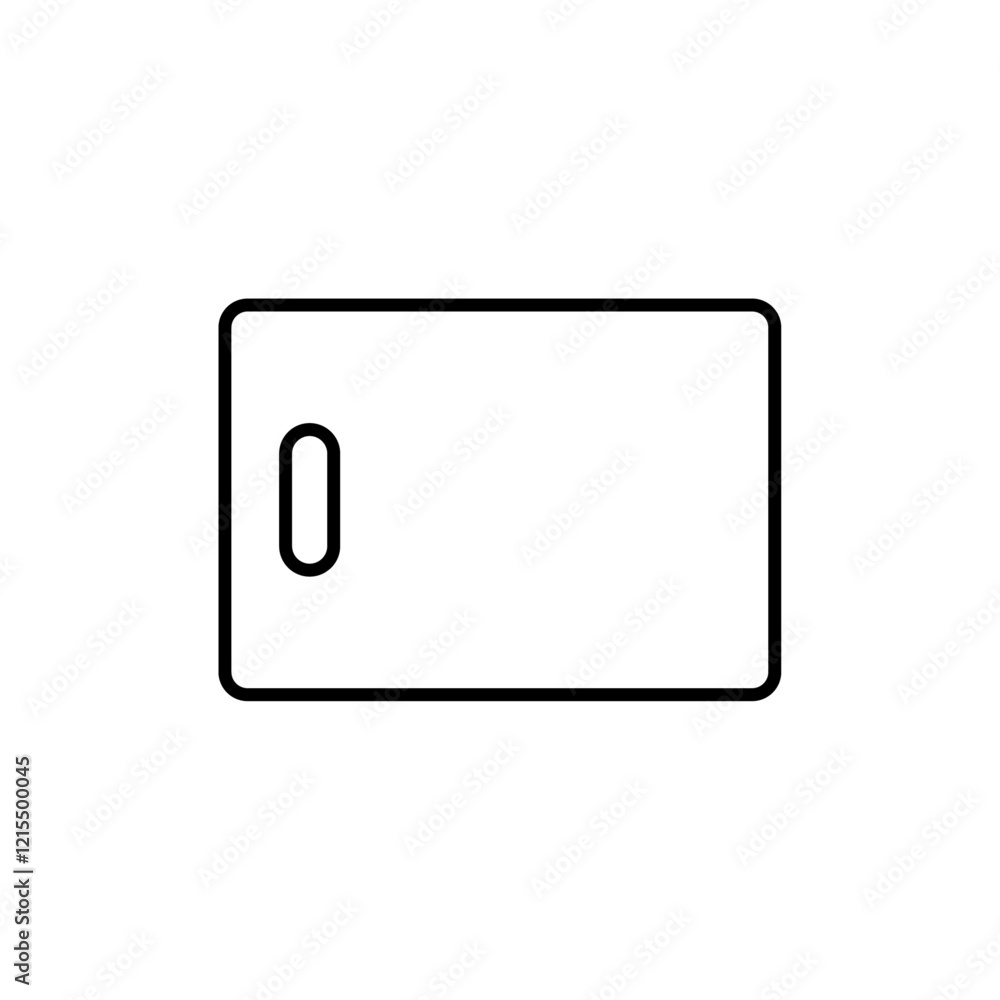 Cutting board with knife Outline set in black and white color Cutting board with knife Outline set in black and white color