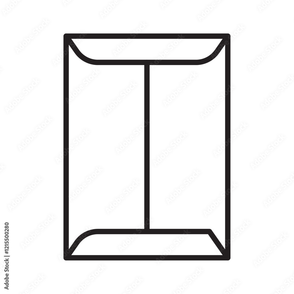 Document envelope icon Outline set in black and white color Document envelope icon Outline set in black and white color