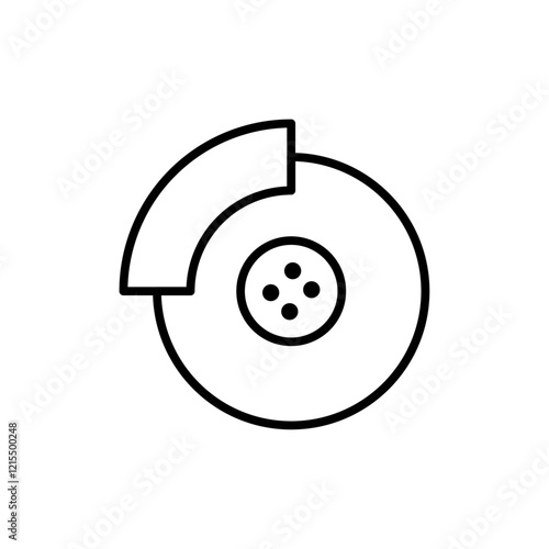 Disk brake icon Outline set in black and white color