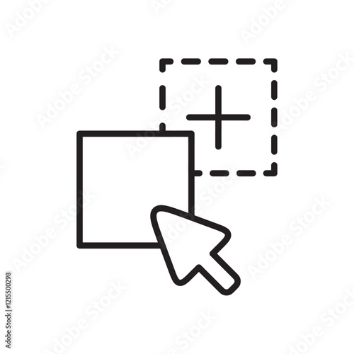 Drag and drop icon Outline set in black and white color