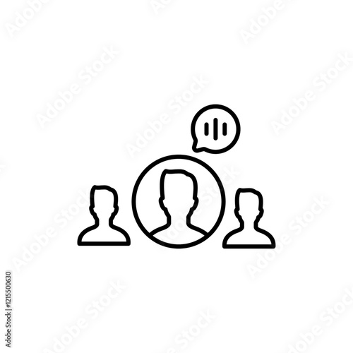 Expert opinion icon Outline set in black and white color