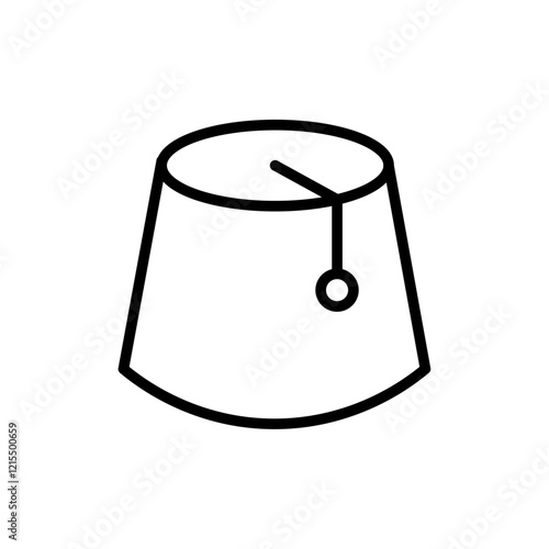 Fez hat icon Outline set in black and white color