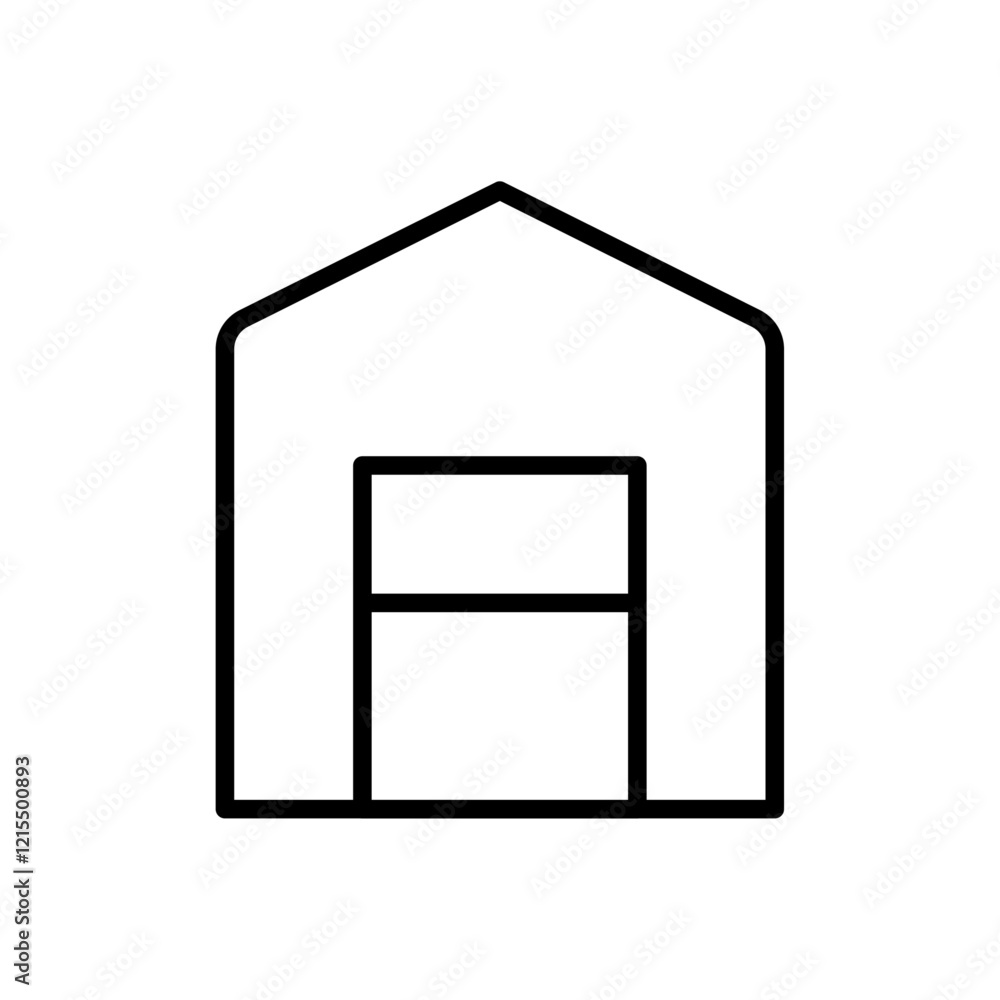 Garage icon Outline set in black and white color Garage icon Outline set in black and white color