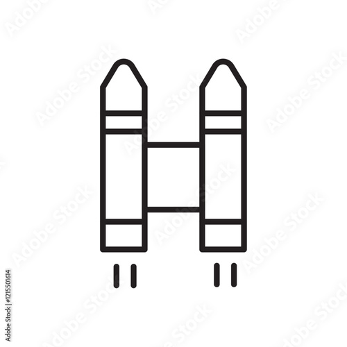 Jetpack icon Outline set in black and white color