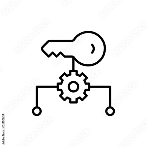 Key factor icon Outline set in black and white color