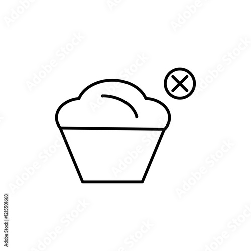 Lack of appetite icon Outline set in black and white color