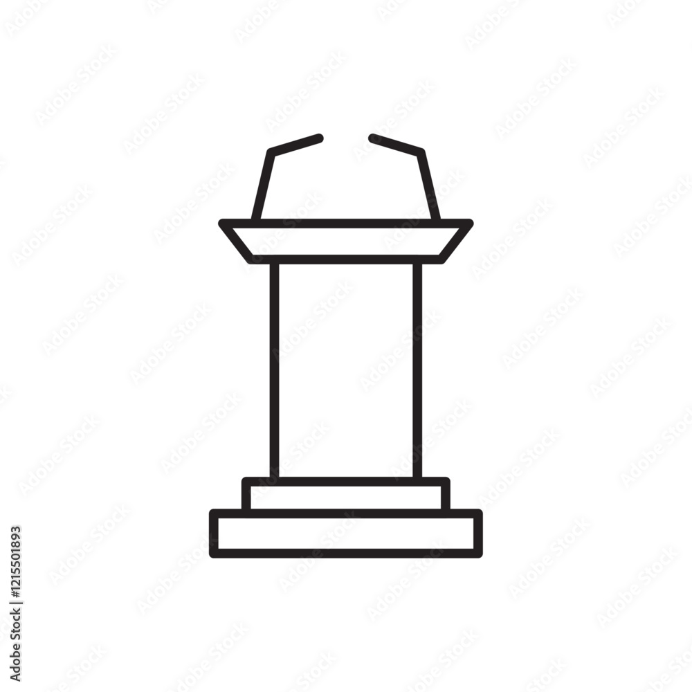 Lectern icon Outline set in black and white color Lectern icon Outline set in black and white color