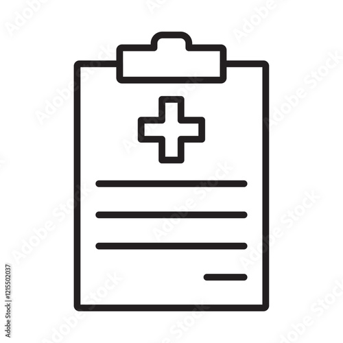 Medical history icon Outline set in black and white color