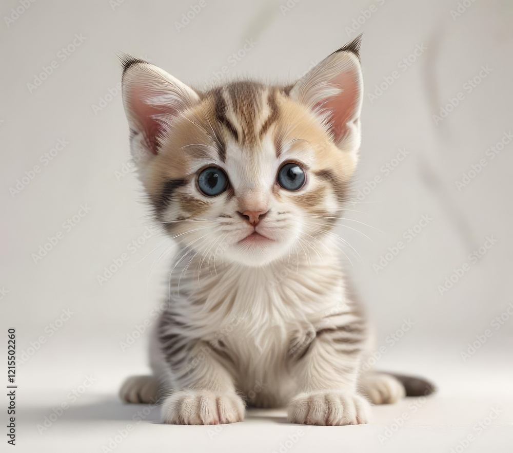 Adorable kitten playing on a soft white background, kitten play, young cat, cute kitten Adorable kitten playing on a soft white background, kitten play, young cat, cute kitten