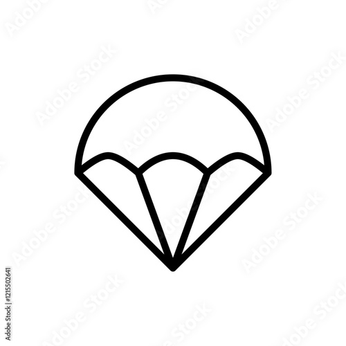 Parachute icon Outline set in black and white color