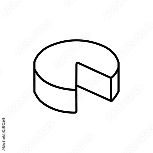 Parmesan icon Outline set in black and white color