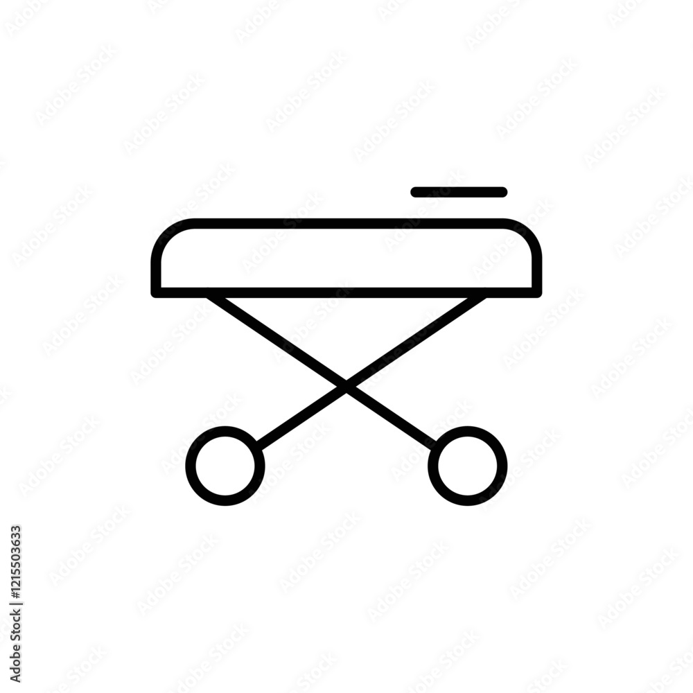Stretcher icon Outline set in black and white color Stretcher icon Outline set in black and white color