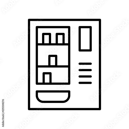 Vending machine icon Outline set in black and white color