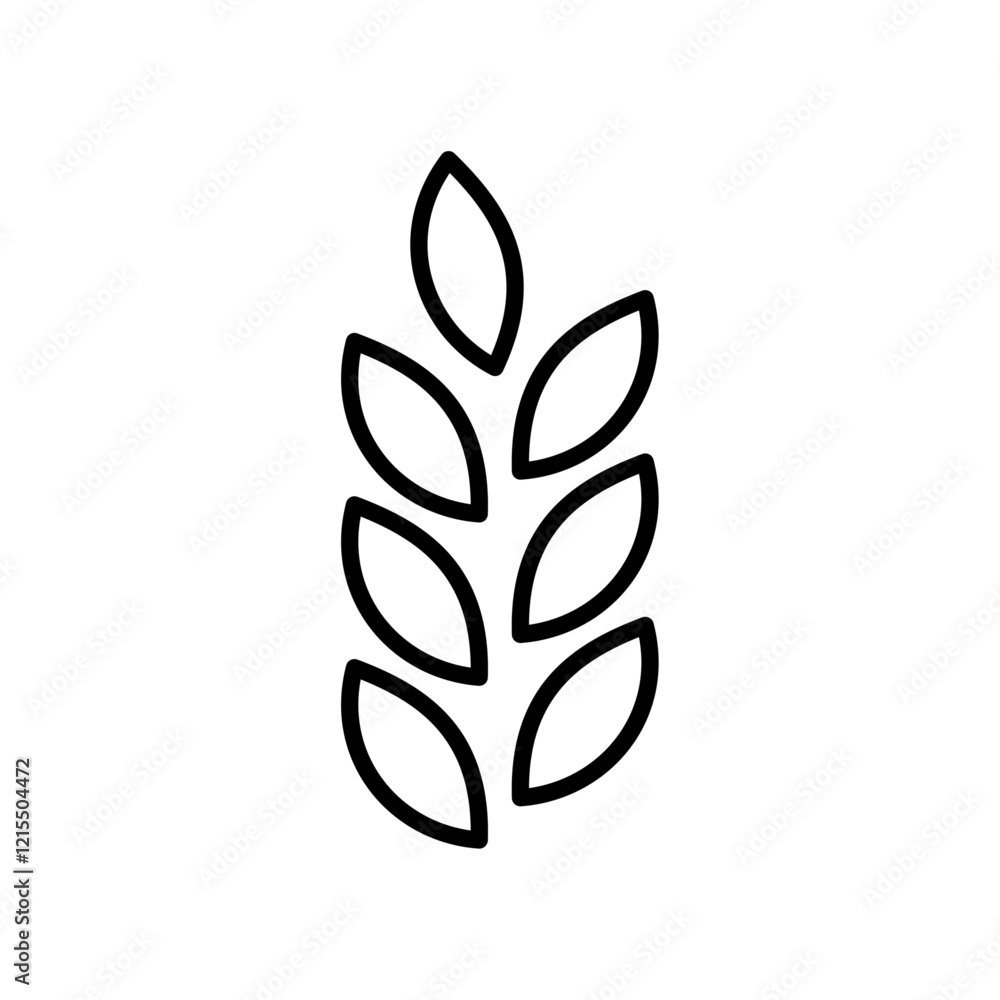 Wheat grain icon Outline set in black and white color Wheat grain icon Outline set in black and white color