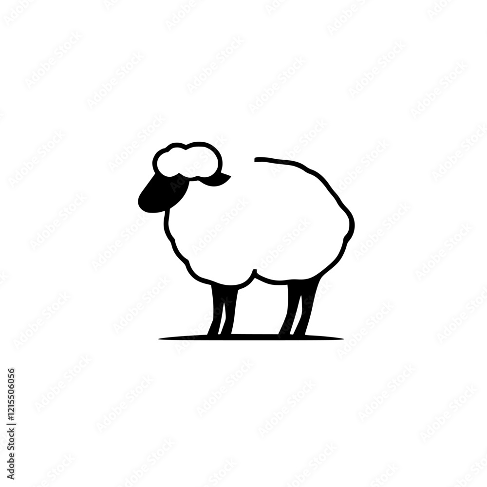 Simple Sheep Illustration: A Minimalist Vector Graphic of a Fluffy Sheep Simple Sheep Illustration: A Minimalist Vector Graphic of a Fluffy Sheep