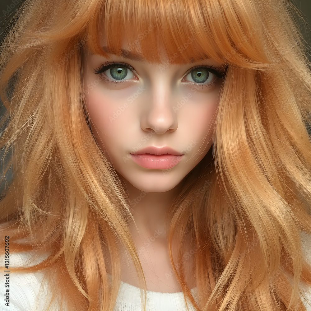 Mujer con pelo rojo fuego y unos ojos llenos de vida. Mujer con pelo rojo fuego y unos ojos llenos de vida.