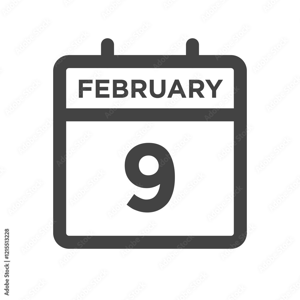 February 9 Calendar Day or Calender Date - Deadline or Appointment
