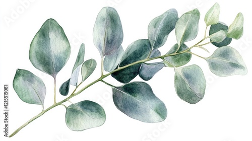 Delicate eucalyptus leaves showcase soft greens and subtle textu