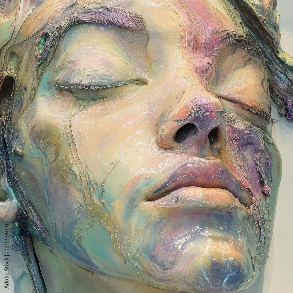 Fototapeta premium Abstract Pastel Sculpture Of A Serene Face