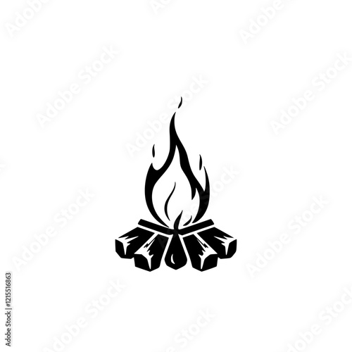 Campfire: Embers, Flames, and the Great Outdoors. A captivating image of a bonfire, perfect for representing adventure, warmth, and relaxation.