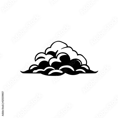 Black and White Cloud Illustration: A Dramatic Vector Graphic