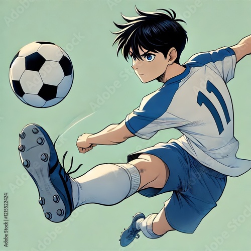 Football Player Striking the Ball