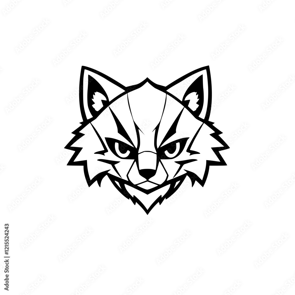 Obraz premium Geometric Fox Head: A Fierce and Stylish Vector Illustration