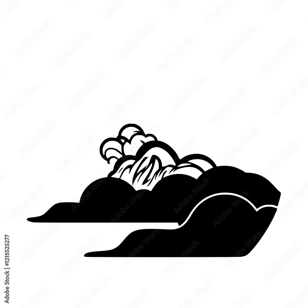 Dynamic Ocean Waves: A Black and White Coastal Scene. Powerful surge, sea foam, and marine energy captured in a stylized graphic. Perfect for nature, travel, and coastal themes. Dynamic Ocean Waves: A Black and White Coastal Scene. Powerful surge, sea foam, and marine energy captured in a stylized graphic. Perfect for nature, travel, and coastal themes.