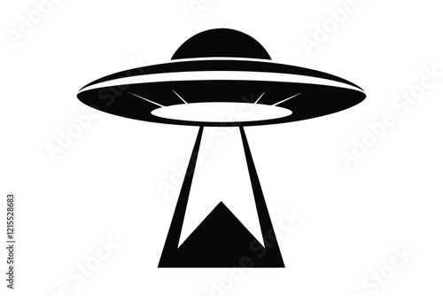 UFO in Space Silhouette Illustration and Extraterrestrial