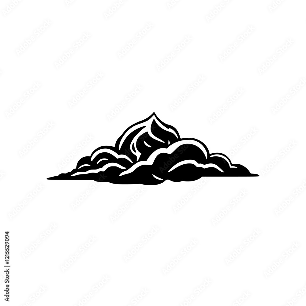 Dramatic Black Cloud Silhouette: A Striking Vector Graphic Design