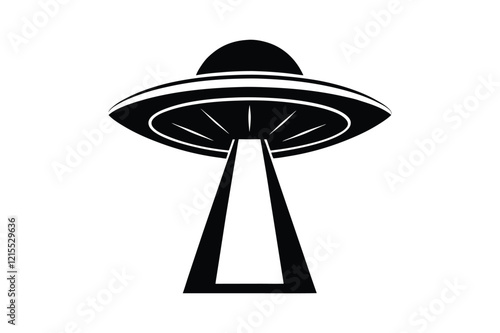 UFO in Space Silhouette Illustration and Extraterrestrial