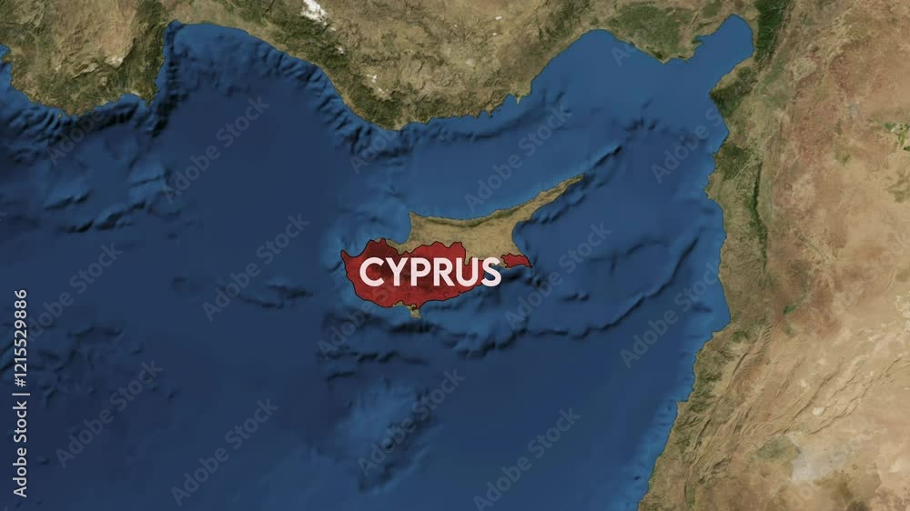 Zoom From Earth To Cyprus World Map Animation With Country Borders 1000 F 1215529886 