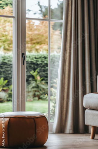 Cozy living room with garden view
