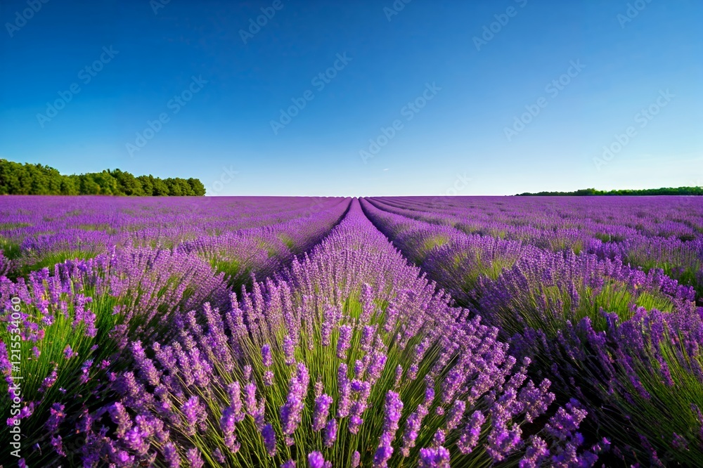 Naklejka premium A field of lavender in full bloom.