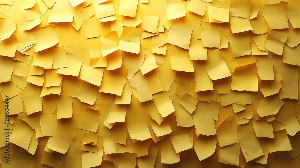 A background of yellow sticky notes arranged in an abstract pattern A background of yellow sticky notes arranged in an abstract pattern