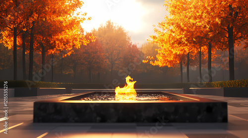 Honor veterans day by reflecting on sacrifice at the eternal flame memorial. Eternal Flame. Illustration photo