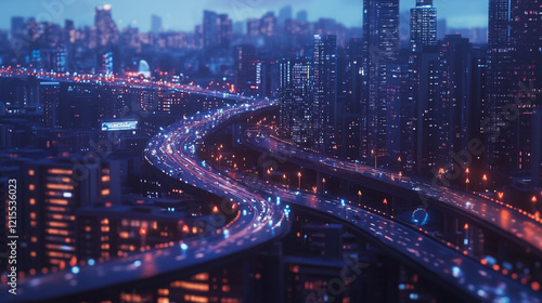 Wallpaper Mural Smart digital Innovation city with connection network reciprocity over the twilight cityscape. of future smart wireless digital city and social media networking systems that connects people with city Torontodigital.ca