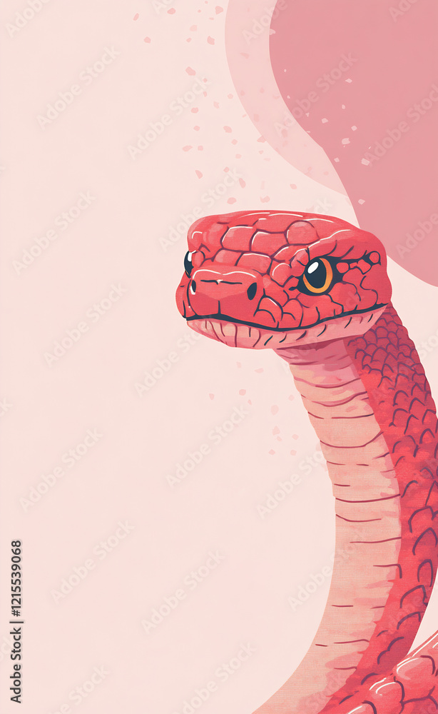Fototapeta premium Red snake with striking features