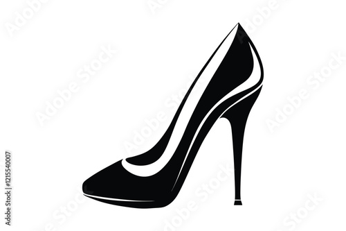  Shoe high heel vector silhouette, woman high heel icon Fashion and Footwear